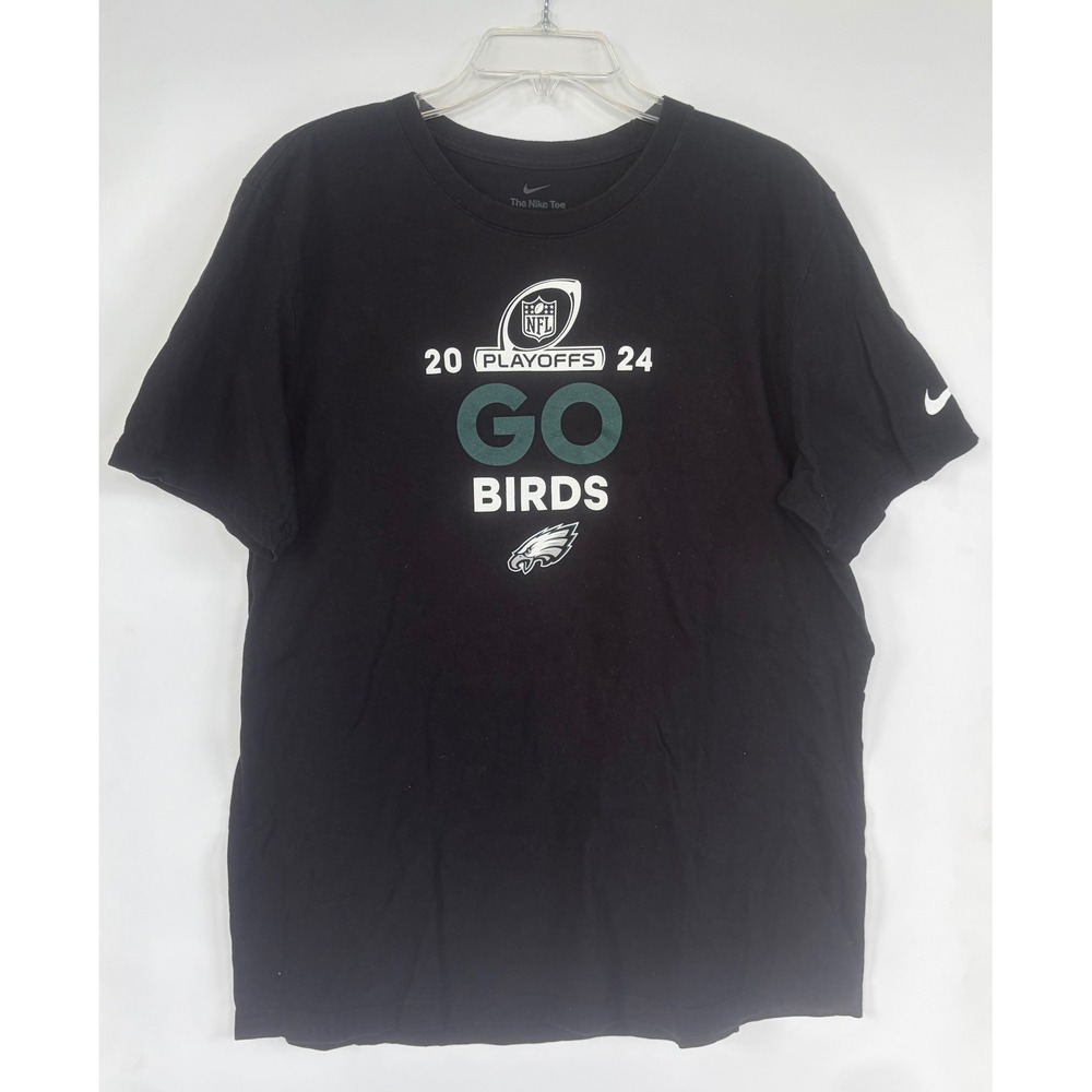 Nike Philadelphia‎ Eagles 2024 NFL Playoffs Go Birds Black T Shirt Mens Large